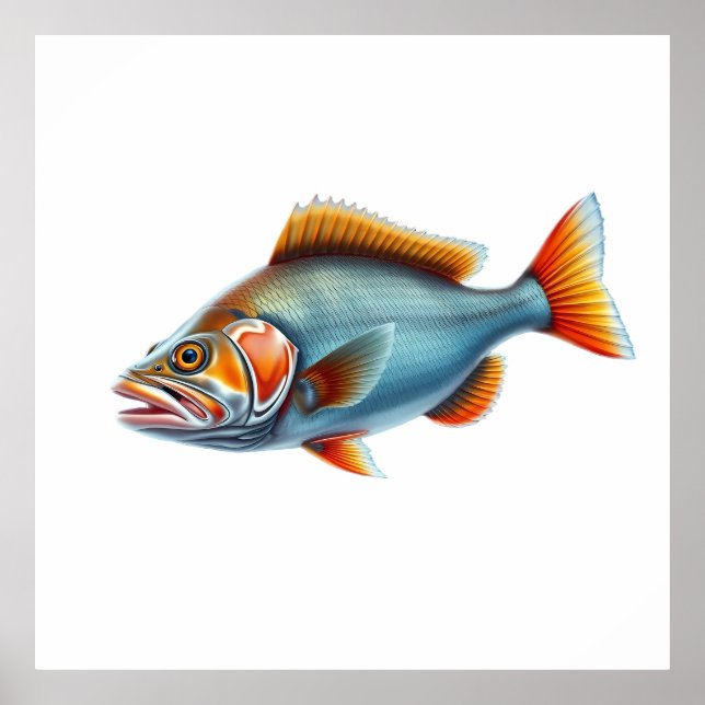 Affiche Colorful Fish Illustration with Detailed Features (Devant)