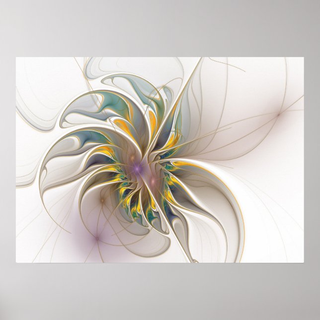 Affiche Colorful fractal ornament. Flower art (Devant)