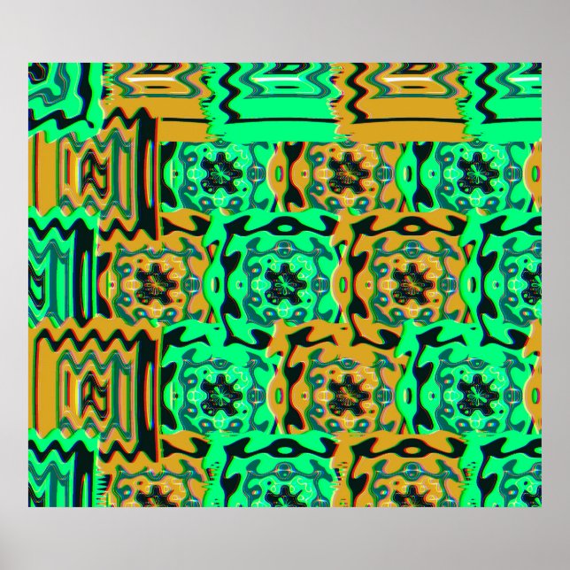 Affiche Colorful Geometric Glitch Pattern  (Devant)