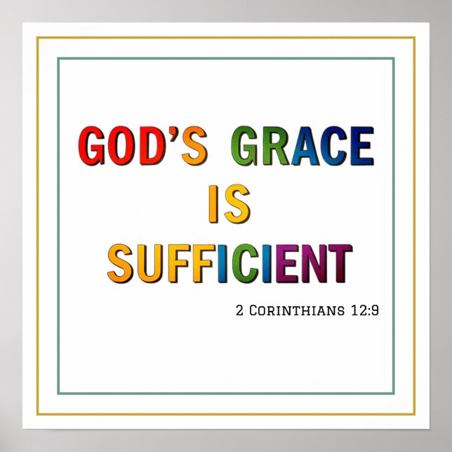 Affiche Colorful Gods Grace Is Sufficient Clean Scripture (Devant)