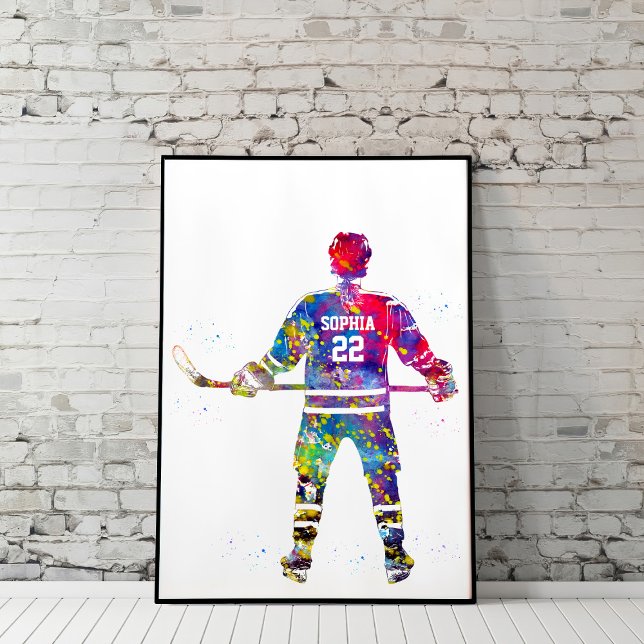 Affiche Colorful Hockey Player (Créateur téléchargé)