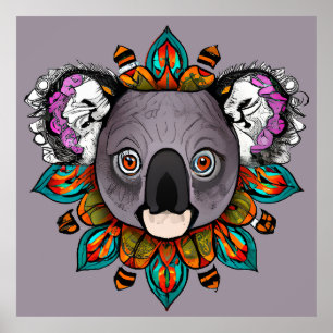 Affiche Colorful Koala Mandala Unique & Intéressant