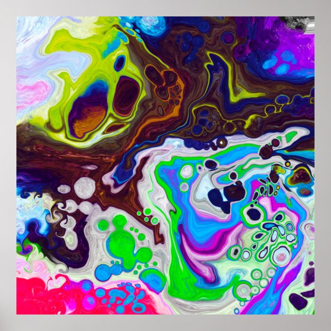 Affiche Colorful Moderne Fluid Art Pour Peindre Cellules (Devant)
