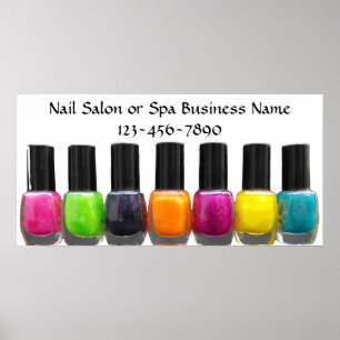 Affiche Colorful Nail Polish Bottles, Nail Salon