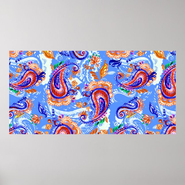 Affiche Colorful paisible sans couture motif (Devant)