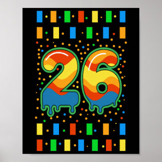 Affiche Colorful Rainbow Drip Number 26