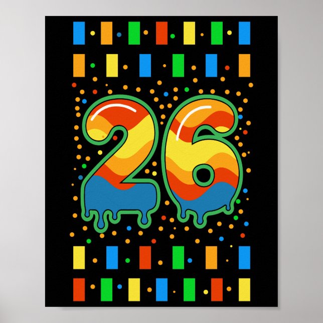 Affiche Colorful Rainbow Drip Number 26  (Devant)
