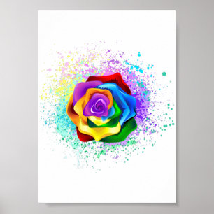 Affiche Colorful Rainbow Rose