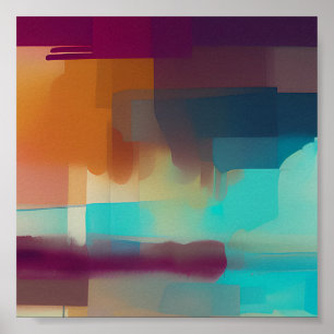 Affiche Colorful retro tone blend