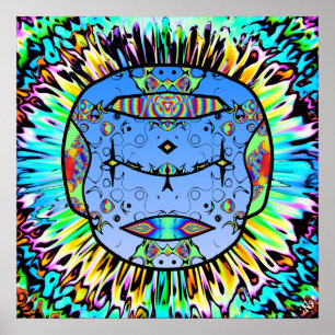 Affiche Colorful tattooed skull v0