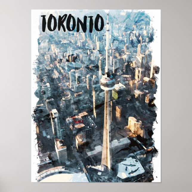 Affiche Colorful Toronto Canada City Silhouette (Devant)