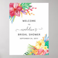 Colorful Tropical Floral Bridal Shower Welcome