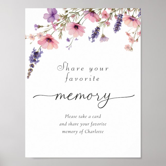 Affiche Colorful Wildflower "Share your favorite memory" (Devant)