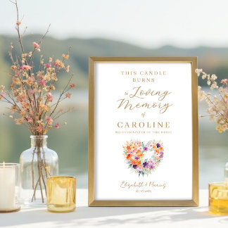 Affiche Colorful Wildflowers Wedding Memorial Table