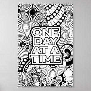 Affiche Coloriage Adulte Motif Abstrait Un Jour à la Fois