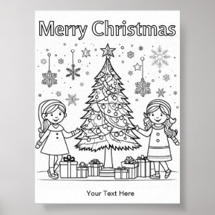 Affiche Coloriage pour enfants activité amusante sur l'arb