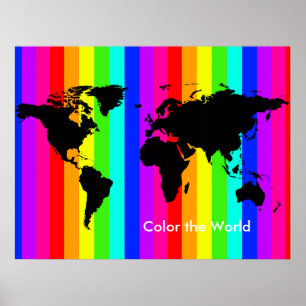 Affiche colorier la carte du monde
