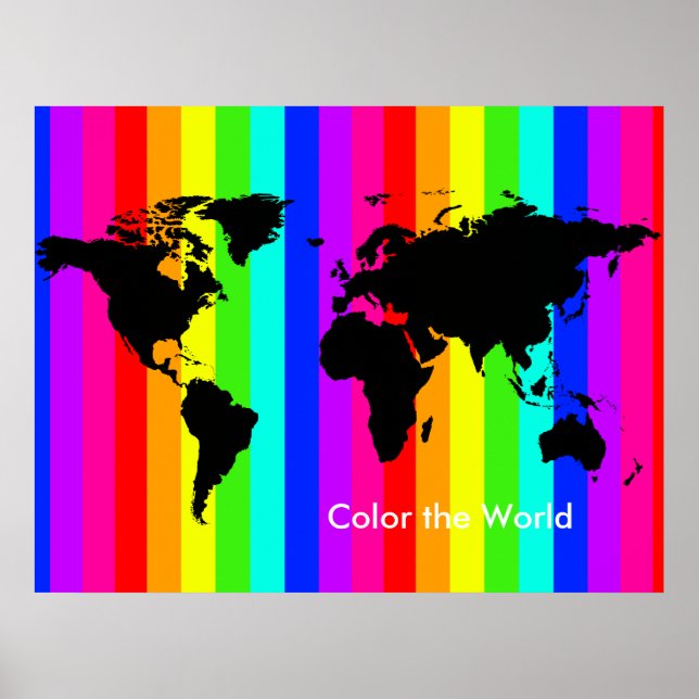 Affiche colorier la carte du monde (Devant)