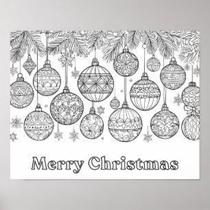 Affiche Coloriez ces boules et ornements de Noël pour un p