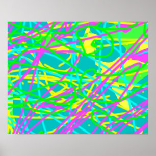 Affiche Coloriez mes rêves motif gribouillage expressif ar