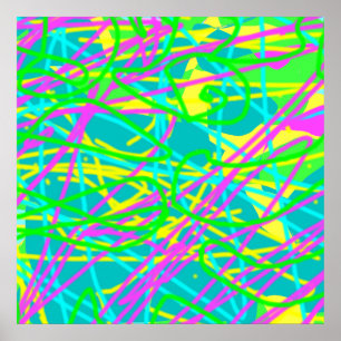 Affiche Coloriez Mes Rêves Motif Gribouillage Expressif Ar