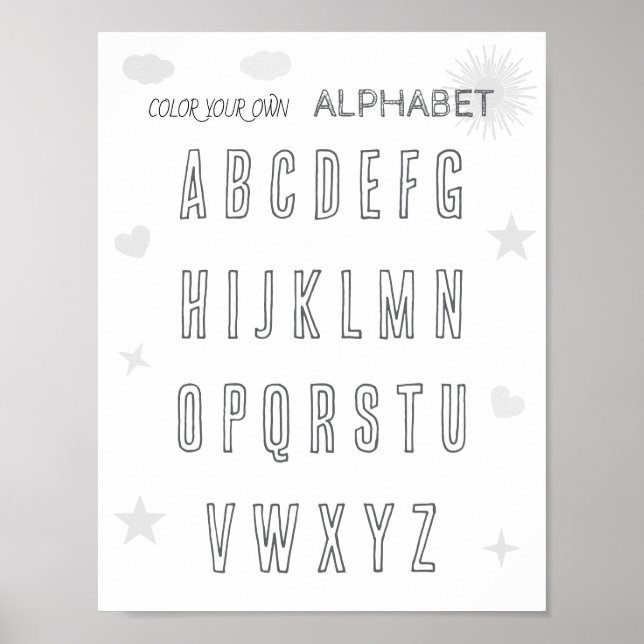 Affiche Coloriez votre propre ABC  (Devant)