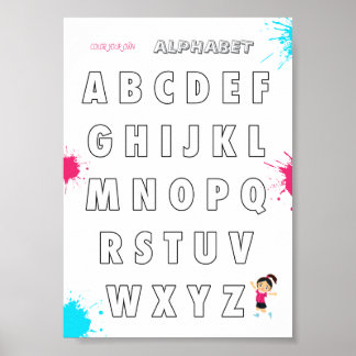 Affiche Coloriez votre propre ABC pour les enfants