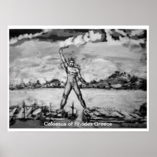 Affiche Colosse de Rhodes Grèce par Ben Schneider