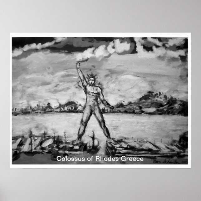 Affiche Colosse de Rhodes Grèce par Ben Schneider (Devant)