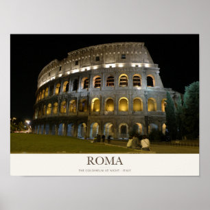 Affiche Colossée de Rome illuminé la nuit