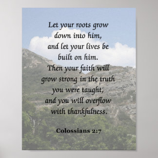 Affiche Colossiens 2:7, Bible Verse
