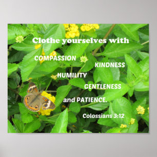Affiche Colossiens 3:12 Vêtez-vous avec compassion