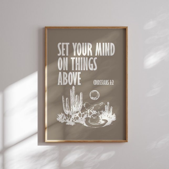 Affiche Colossiens 3 2 Western Christian Wall Art (Créateur téléchargé)