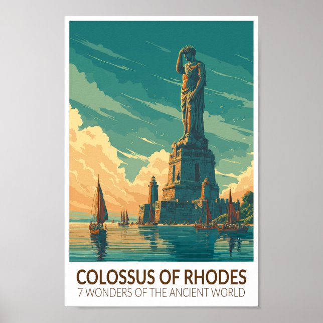 Affiche Colossus of Rhodes Seven Wonders of the World Art (Devant)