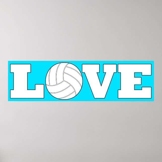 Affiche Colour personnalisé Volleybal LOVE Long affichage  (Devant)