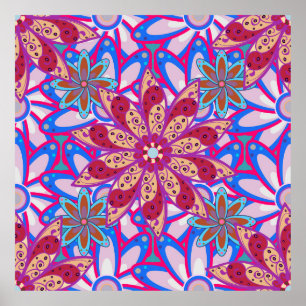Affiche Colour Spring Theme seamless pattern Background. C