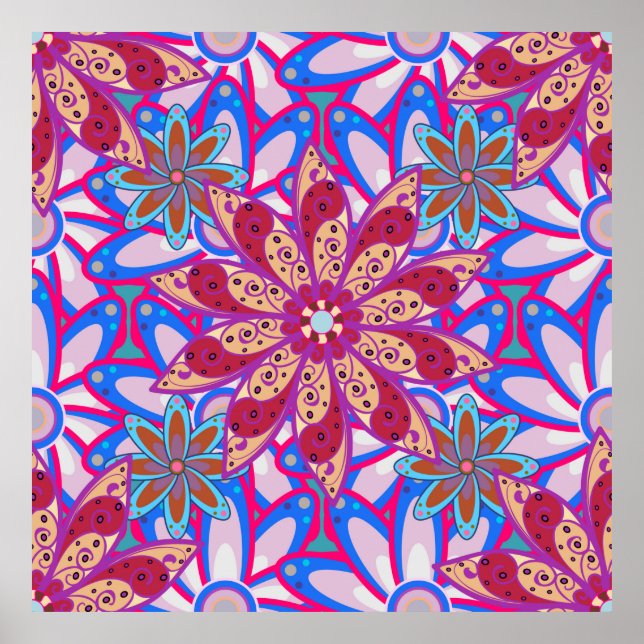 Affiche Colour Spring Theme seamless pattern Background. C (Devant)