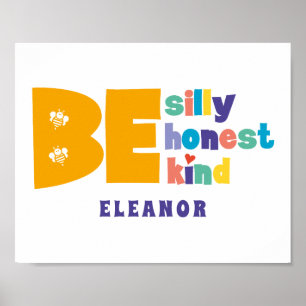 Affiche Colourful Be Silly Honest Kind Inspirational