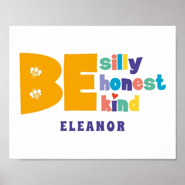 Affiche Colourful Be Silly Honest Kind Inspirational (Devant)
