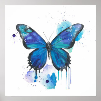 Affiche Colourful Butterfly Watercolour Artwork