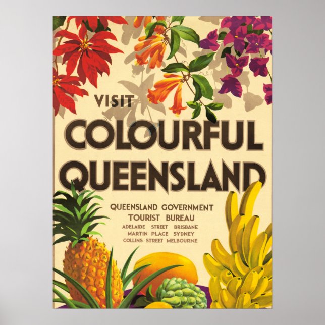 Affiche Colourful Queensland, Australia (Devant)