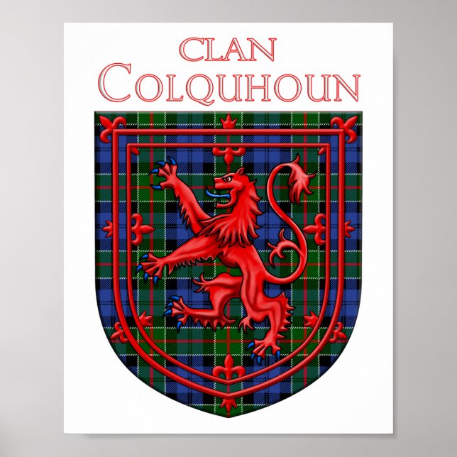 Affiche Colquhoun Tartan Scottish Plaid Lion Rampant (Devant)