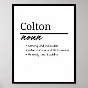 Affiche Colton, Garçon Nom Personnalisé Définition