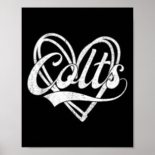 Affiche Colts Nom du coeur Vintage Rétro Hommes Femmes Enf