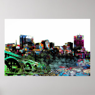 Affiche Columbia, Caroline du Sud en graffiti