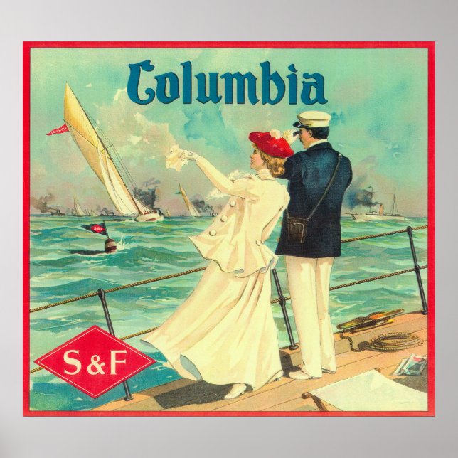 Affiche Columbia Orange Étiquette (Devant)