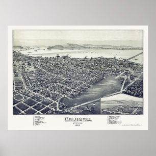 Affiche Columbia, PA Carte panoramique - 1894