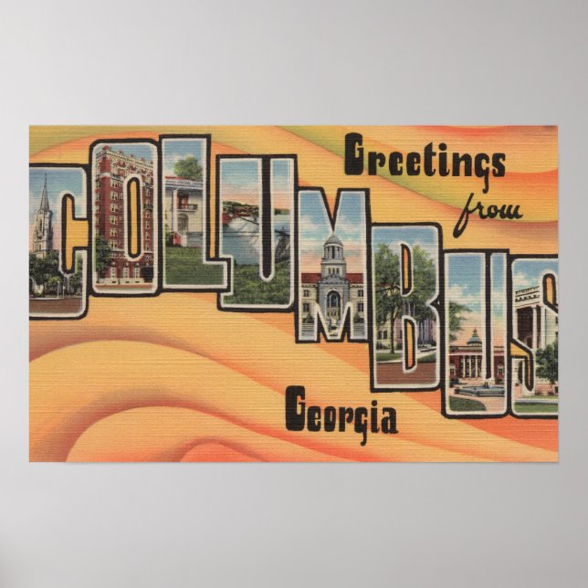 Affiche Columbus, Géorgie - Scènes de grandes lettres (Devant)