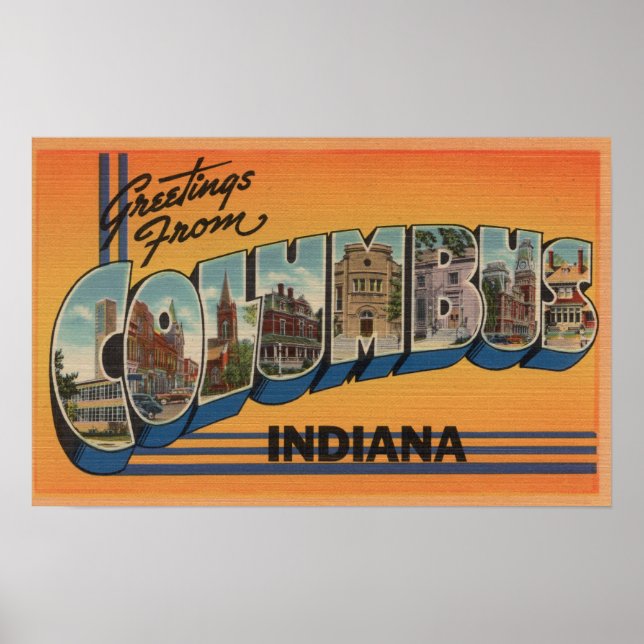 Affiche Columbus, Indiana - Scènes de grandes lettres (Devant)
