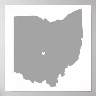 Affiche Columbus, Ohio Love